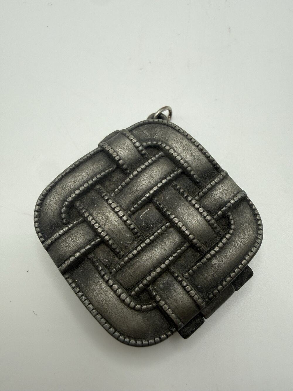 Vintage 1970s Cachet Solid Perfume Metal Weave Locket Prince Matchabelli Pendant